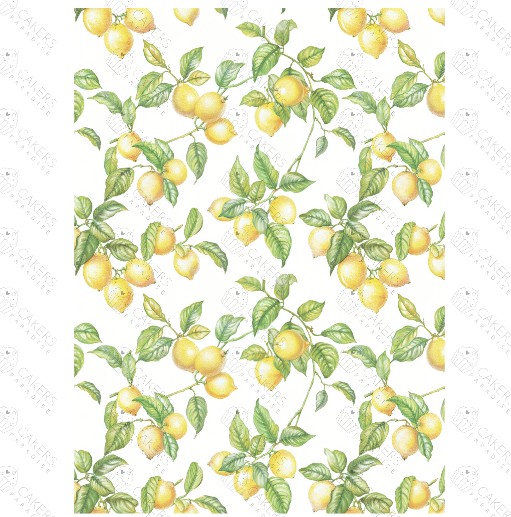 A4 Edible Icing Image - Mediterranean Lemons