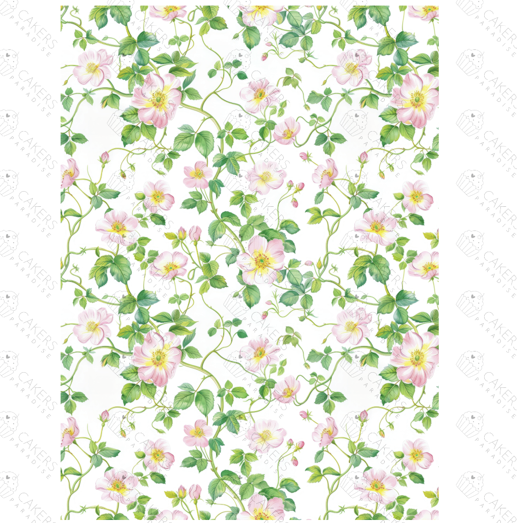 A4 Edible Icing Image - Pink Blossoms
