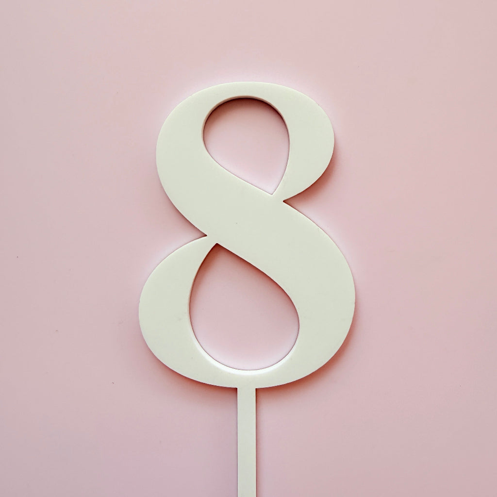 Acrylic Cake Fropper Number 8 - Assorted Colours
