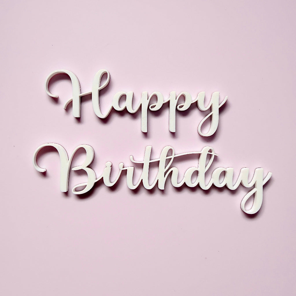 Acrylic Happy Birthday Birthday Cake Fropper Flatlay