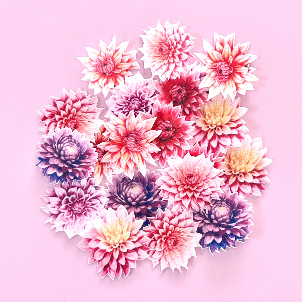 Edible Wafer Cupcake Toppers Bows - Dahlia 20pc