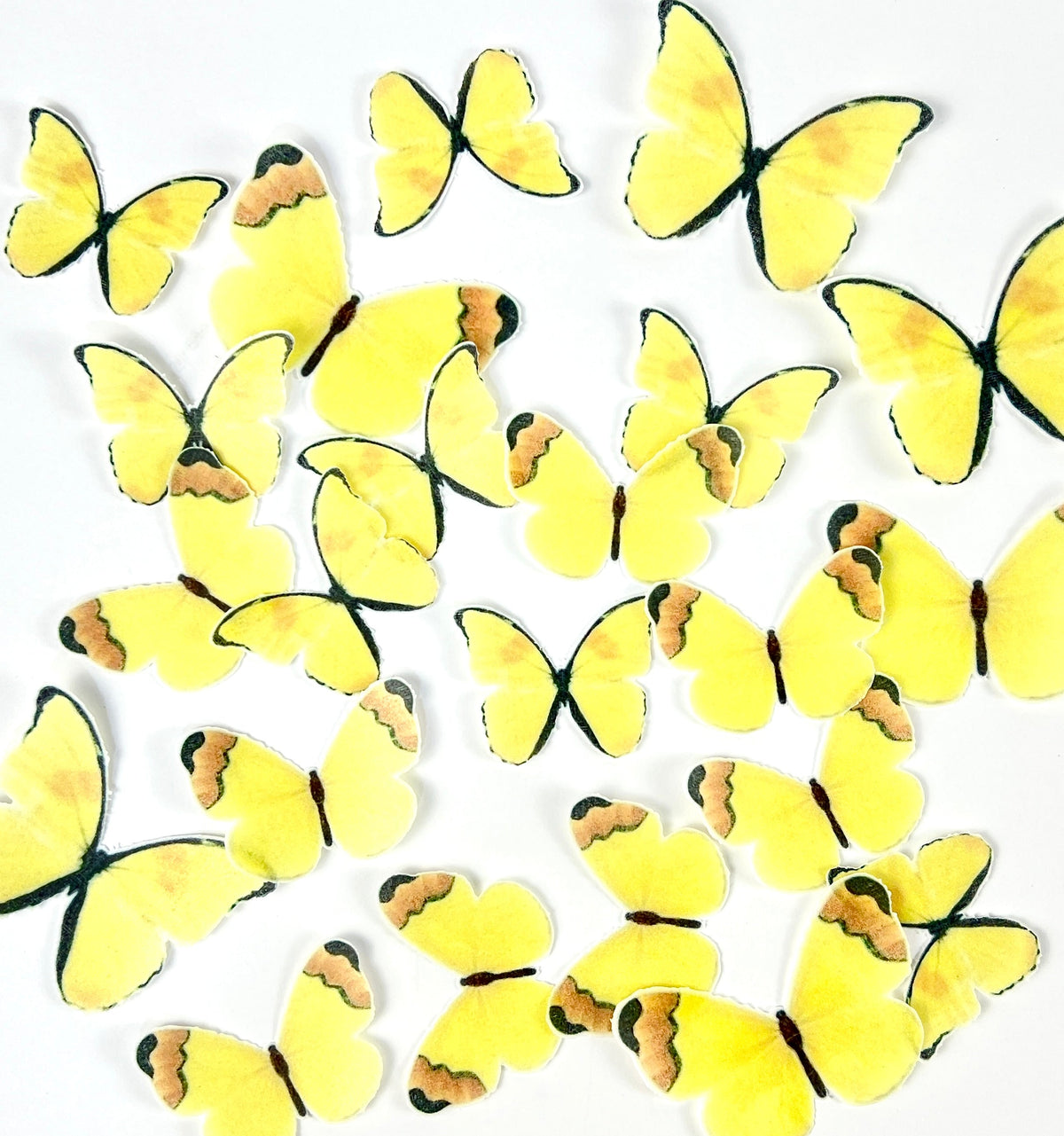 edible wafer paper cupcake toppers yellow butterflies