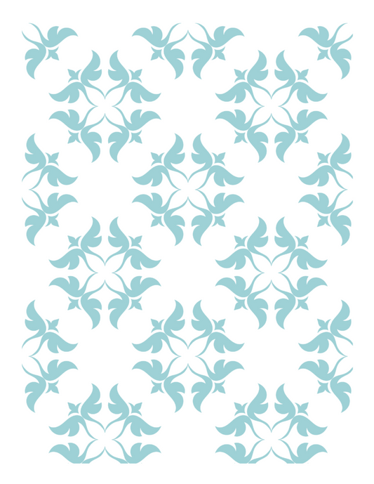 Edible Icing Cupcake Cake Topper Image Moroccan tiles aqua