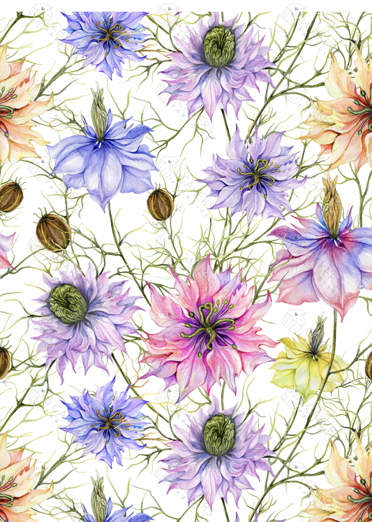A4 Edible Icing Image - Tropical Flowers 1