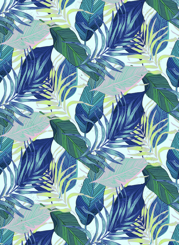 A4 Edible Icing Image - Tropical Leaves 1
