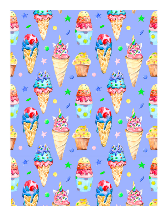 Edible Icing Cupcake Cake Topper Image Birthday cake ice cream cupcake