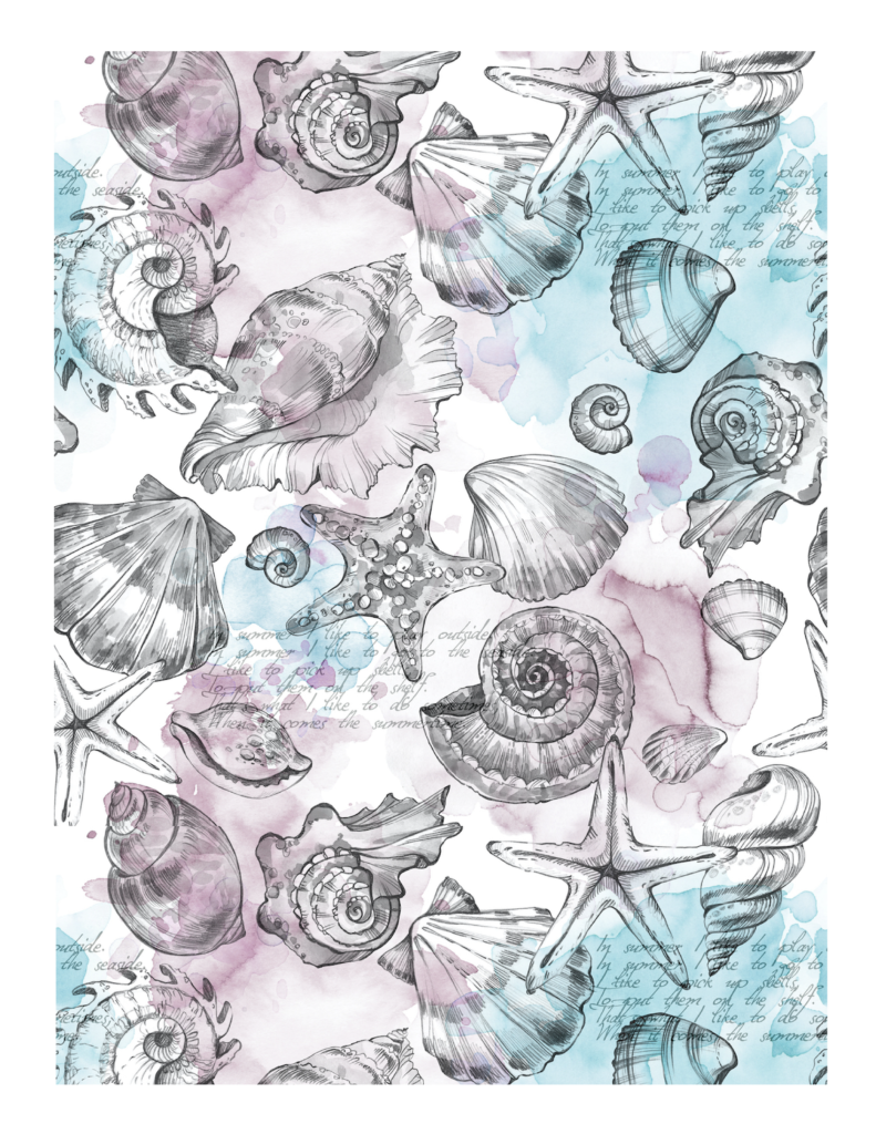 Edible Icing Cupcake Cake Topper Image nautical sea theme shells