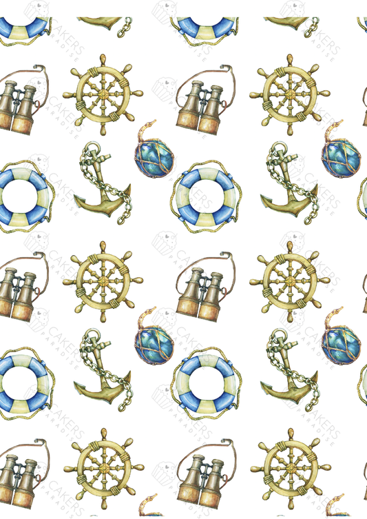 A4 Edible Icing Image - Nautical