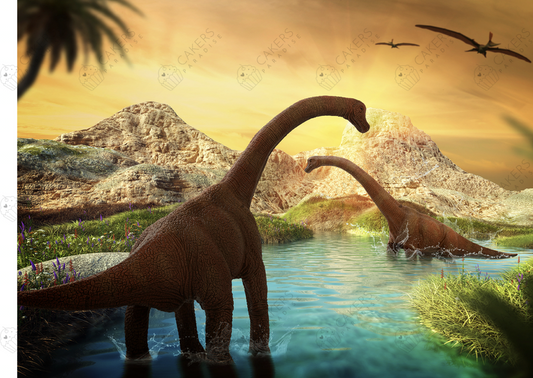 A4 Edible Icing Image - Dinosaurs