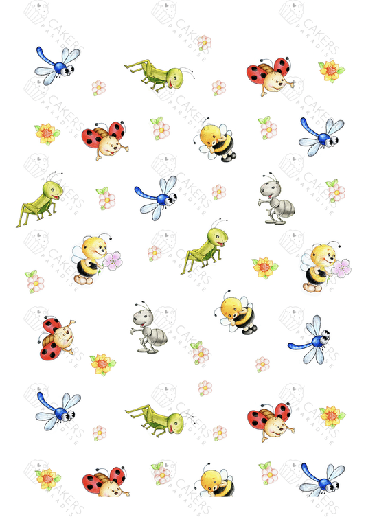 A4 Edible Icing Image - Cute Insects