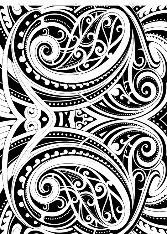 tribal pattern Edible Icing Cupcake Cake Topper Image