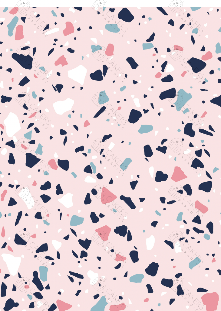 A4 Edible Icing Image - Terrazzo Pink