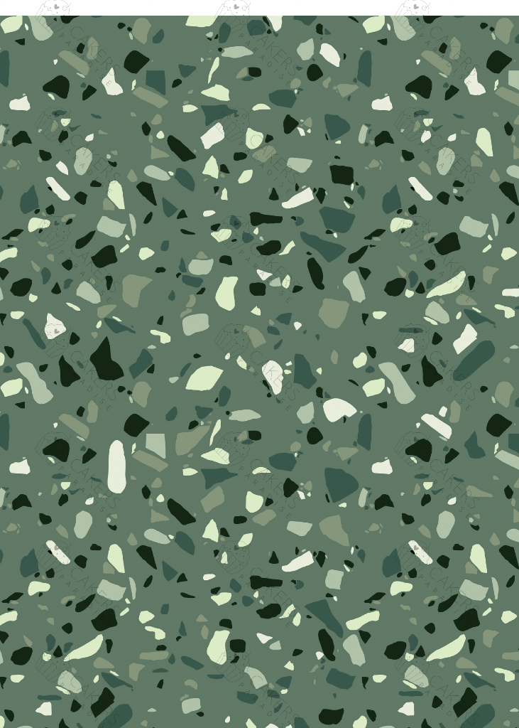 A4 Edible Icing Image - Terrazzo Green