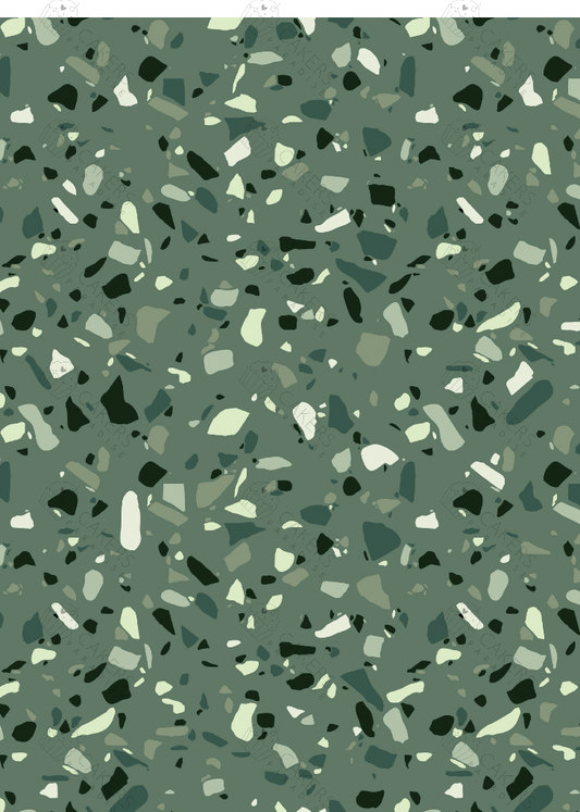 A4 Edible Icing Image - Terrazzo Green