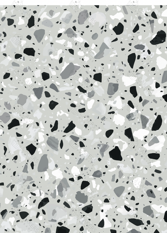 A4 Edible Icing Image - Terrazzo Light Grey