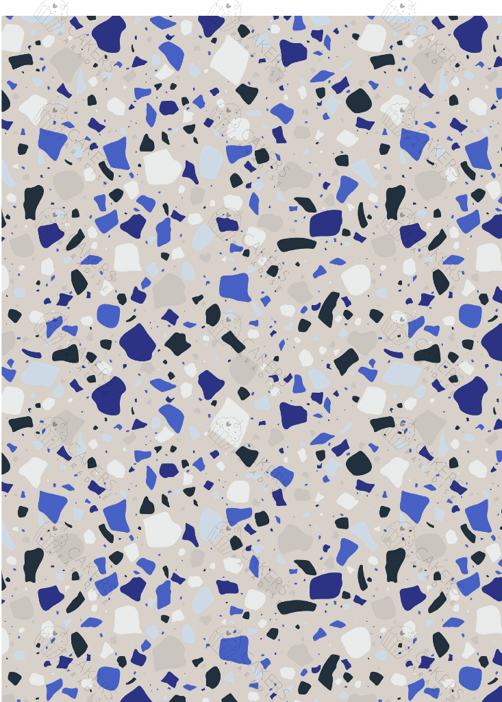 A4 Edible Icing Image - Terrazzo Grey Blue