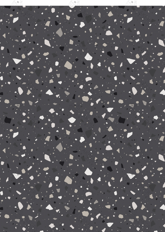 A4 Edible Icing Image - Terrazzo Dark Grey