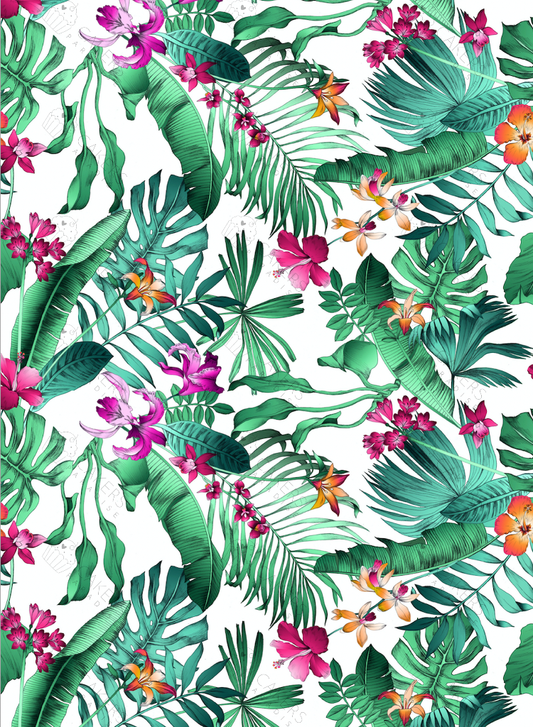 A4 Edible Icing Image - Tropical Flowers