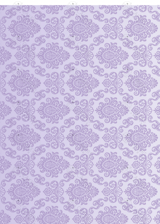 A4 Edible Icing Image - Damask Purple