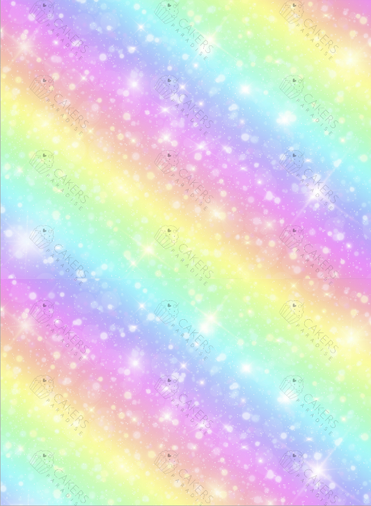 A4 Edible Icing Image - Sparkly Rainbow