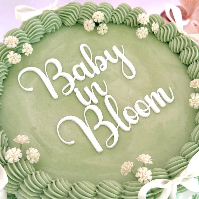 Acrylic Baby in Bloom Cake Fropper White