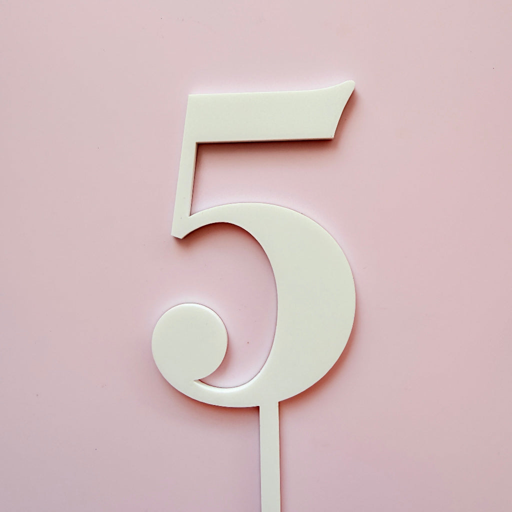 Acrylic Cake Fropper Number 5 - Assorted Colours
