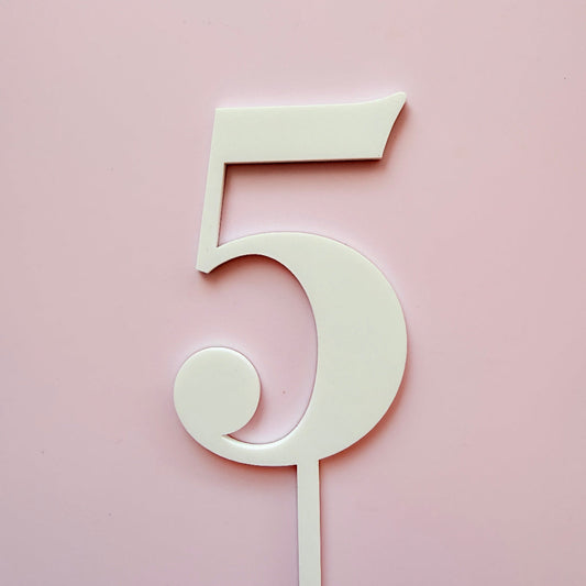 Acrylic Cake Fropper Number 5 - Assorted Colours