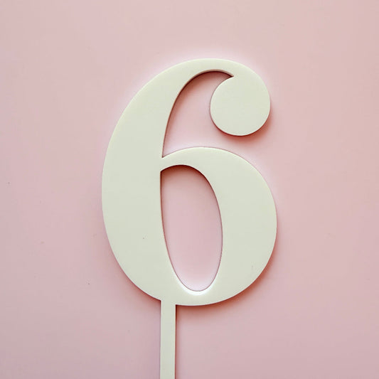 Acrylic Cake Fropper Number 6 - Assorted Colours