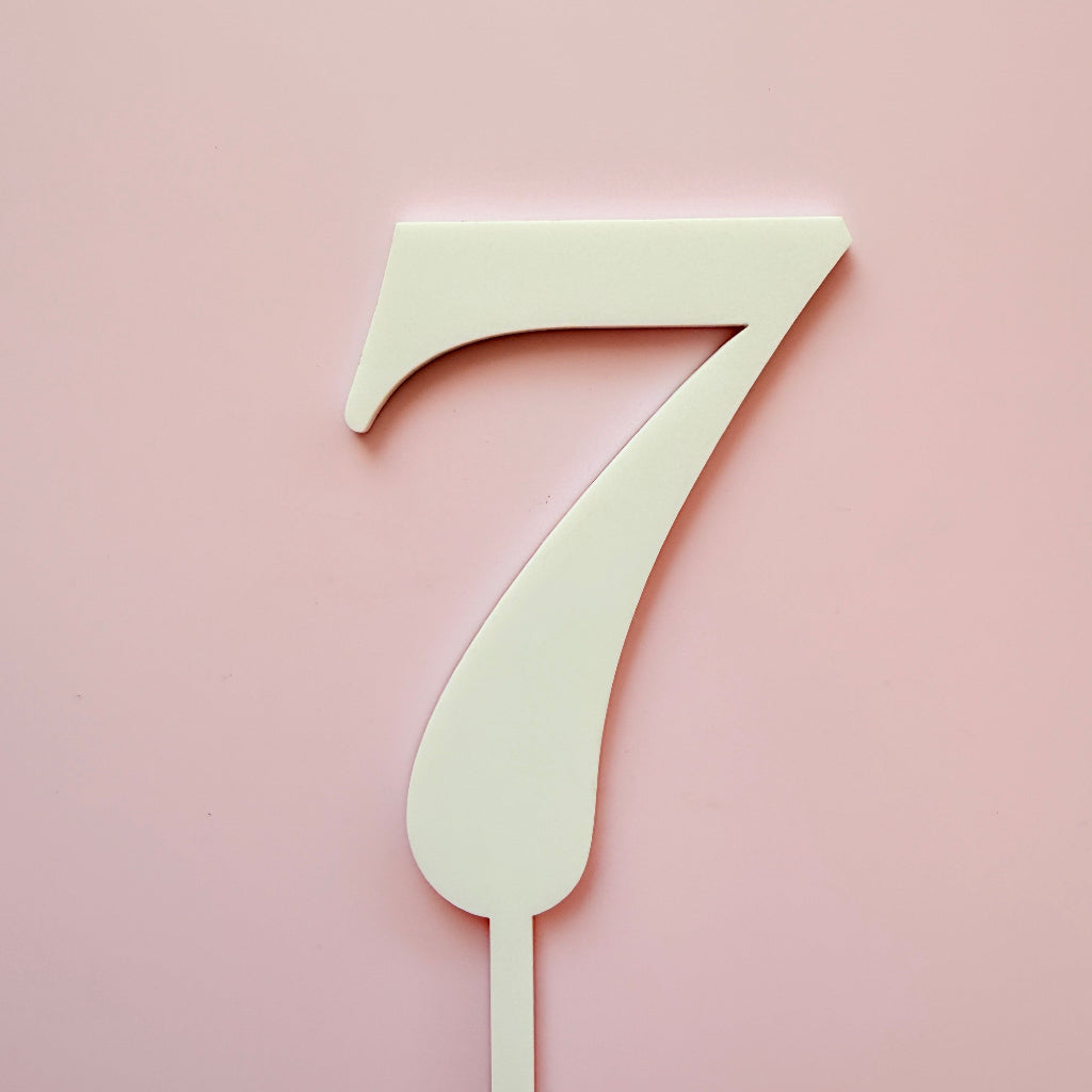 Acrylic Cake Fropper Number 7 - Assorted Colours