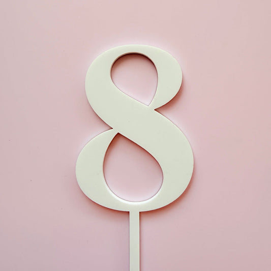 Acrylic Cake Fropper Number 8 - Assorted Colours