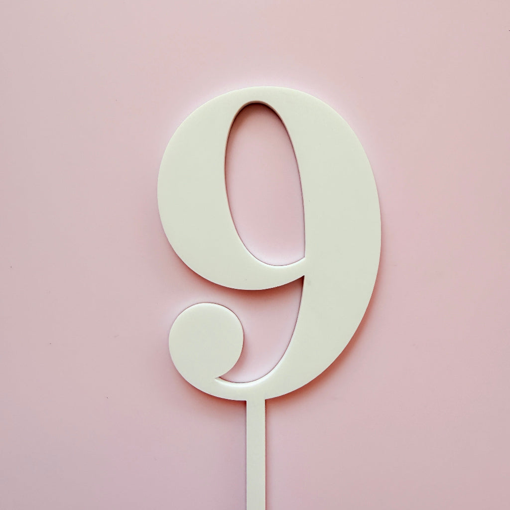 Acrylic Cake Fropper Number 9 - Assorted Colours