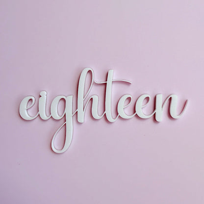 Acrylic Eighteen Birthday Cake Fropper topper