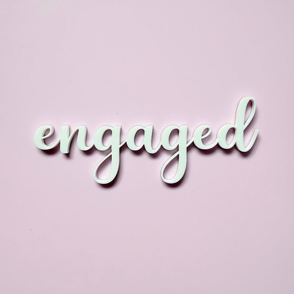 Acrylic Engaged Cake Fropper Topper