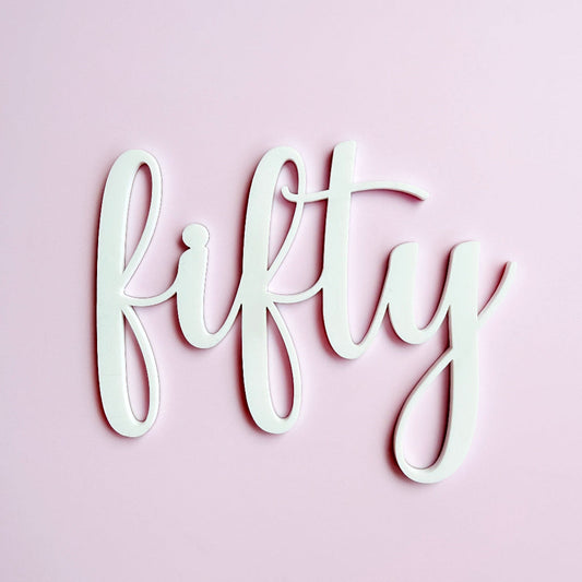 Acrylic Fifty Birthday Cake Fropper topper