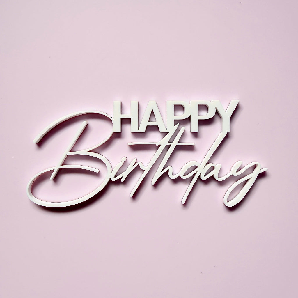 Acrylic Happy Birthday Birthday Cake Fropper topper