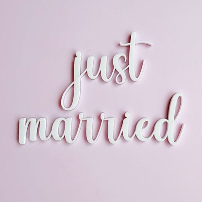 Acrylic Just Married Birthday Cake Fropper topper