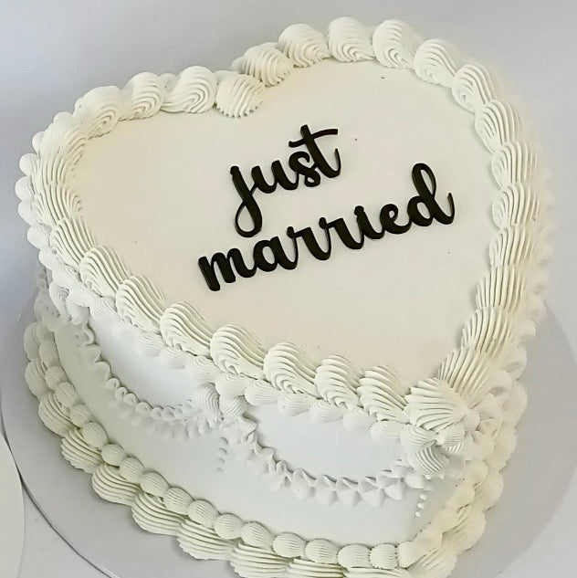 Acrylic Just Married Cake Fropper black