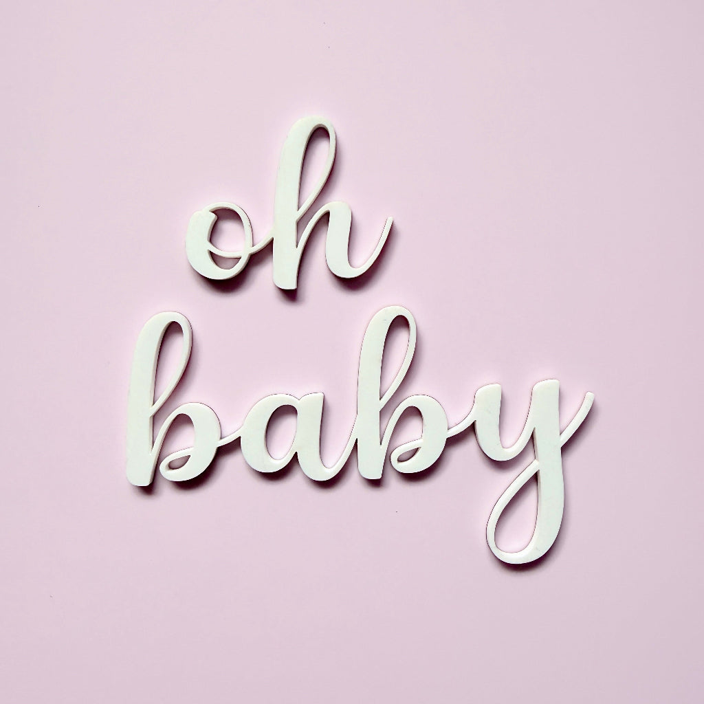 Acrylic Oh Baby Birthday Cake Fropper Topper