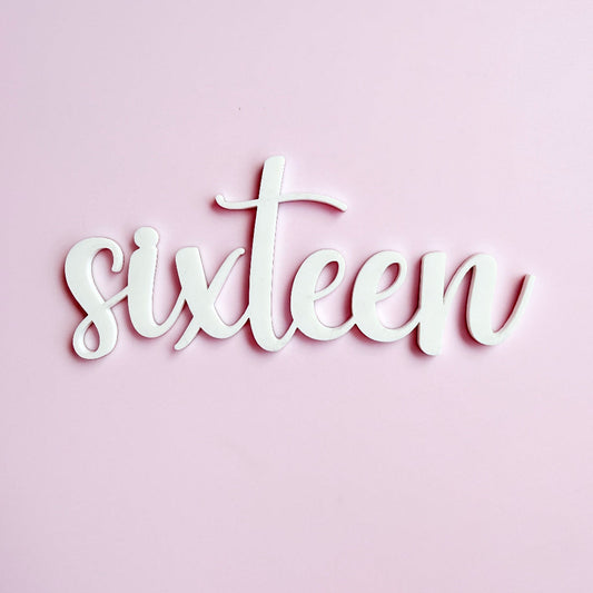 Acrylic Sixteen Birthday Cake Fropper topper