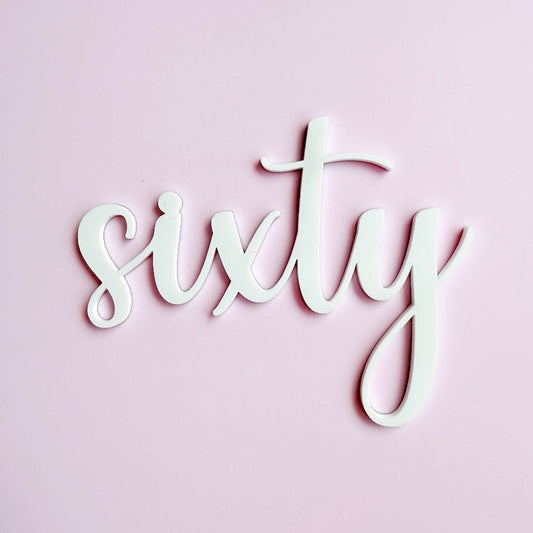 Acrylic Sixty Birthday Cake Fropper topper