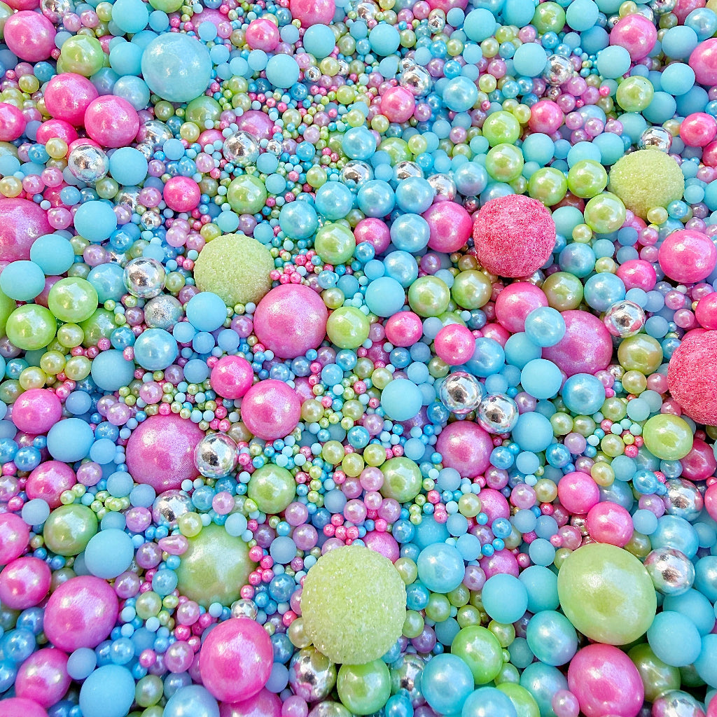 Edible Sprinkles - Electric Candy 100g sprinkles sprinkle mix light blue green pink silver