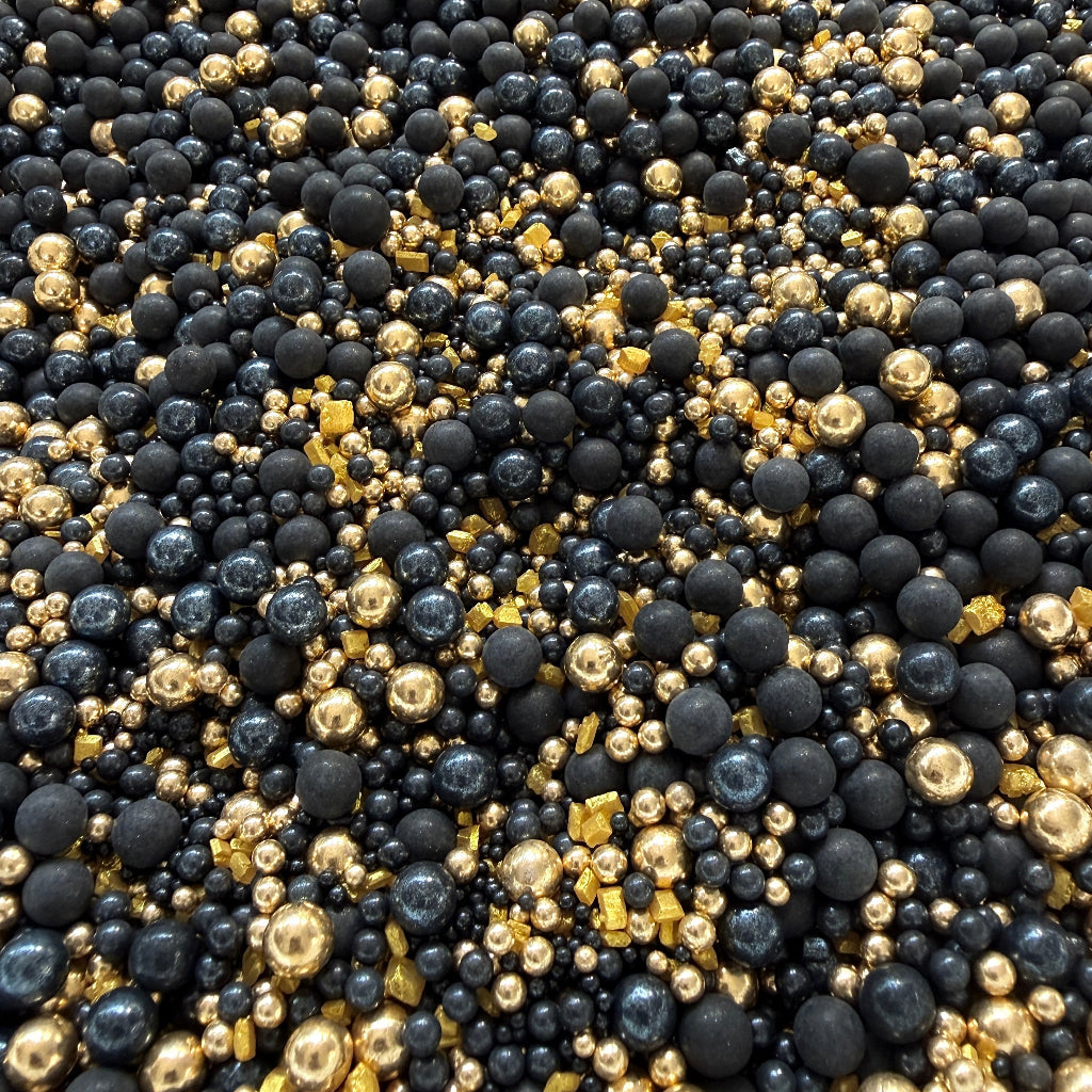 Edible Sprinkles - Gatsby Glam 100g sprinkle mix black gold