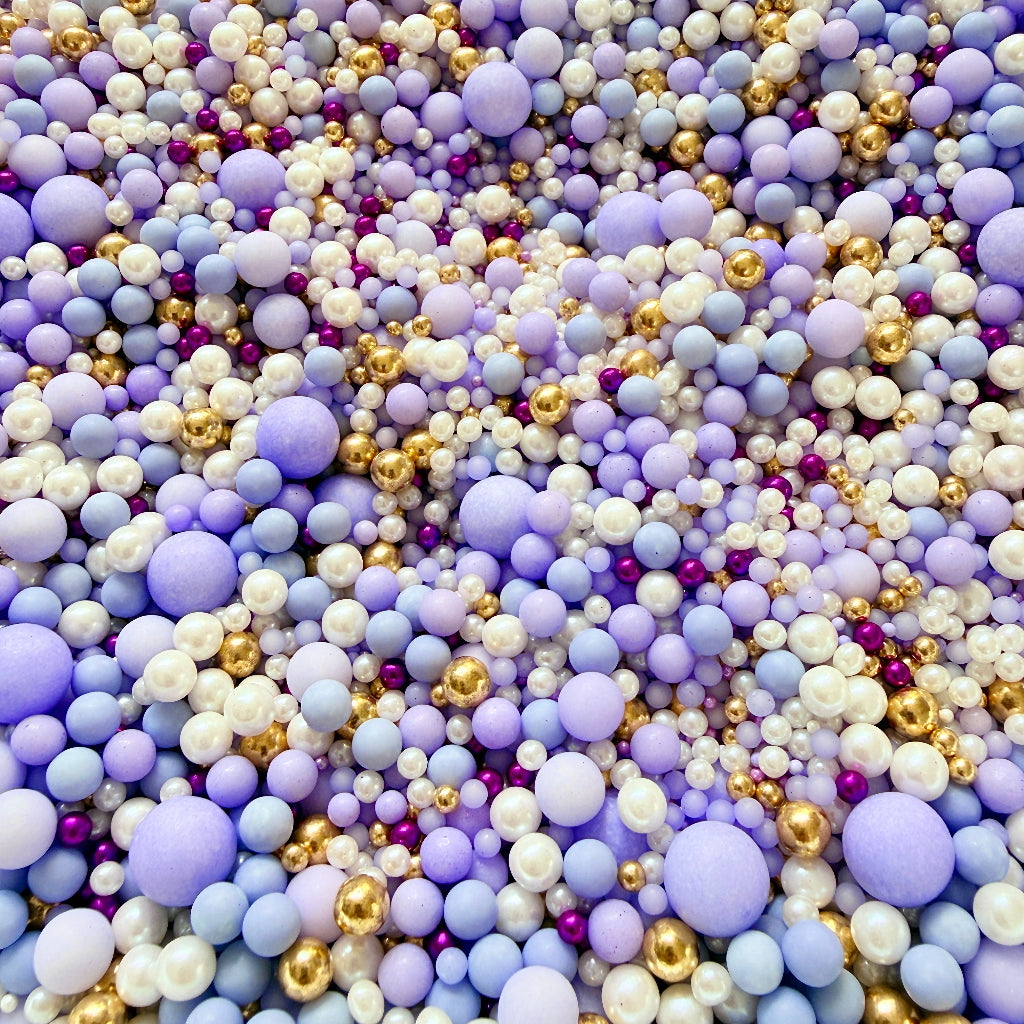 Edible Sprinkles - Lavender Royale 100g sprinkle mix purple lavender lilac gold white