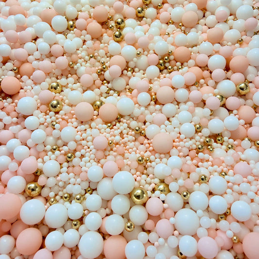 Edible Sprinkles - Peach Champagne 100g white gold peach pink