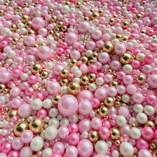 Edible Sprinkles - Pink Champagne 100g pink white gold sprinkles sprinkle mix