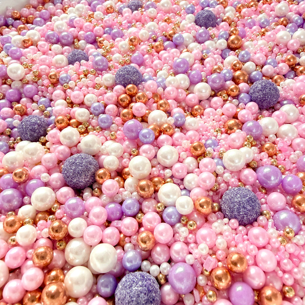 Edible Sprinkles - Sugar Plum Fairy 100g pink purple white gold rose gold