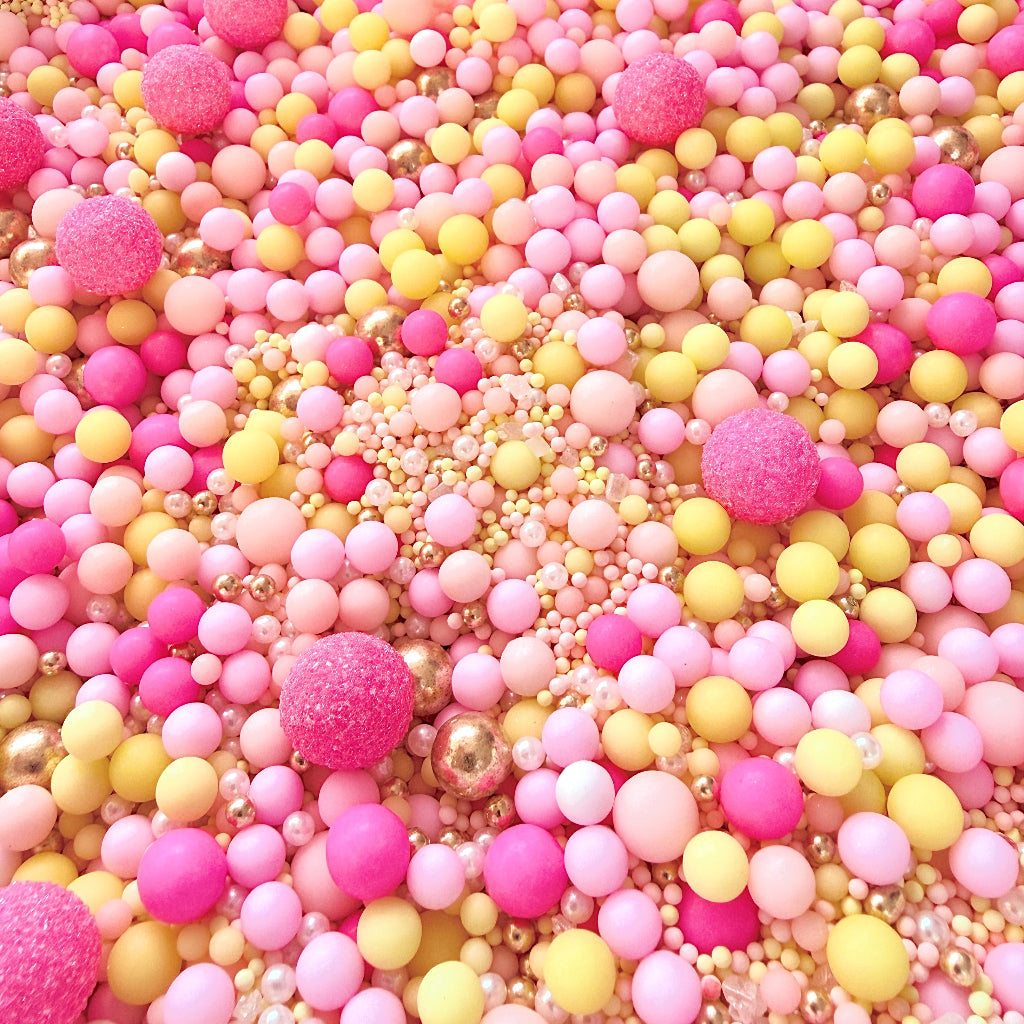 Edible Sprinkles - Sugar Rush 100g pink yellow peach white gold