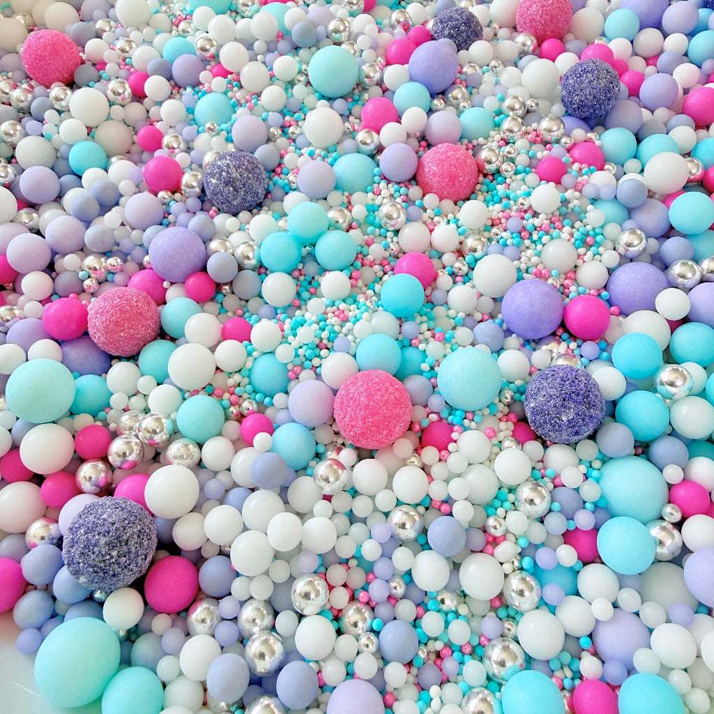 Edible Sprinkles - Winterberry Frost 100g pink white blue purple frozen
