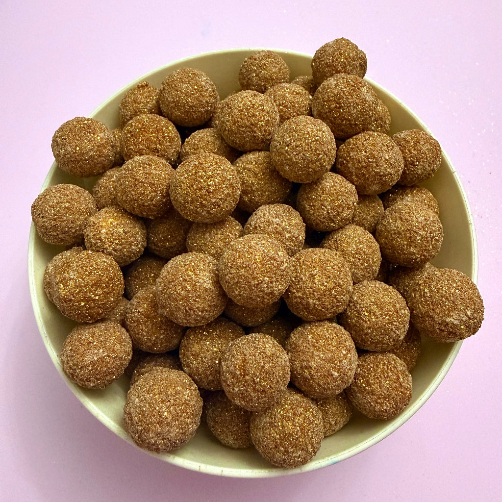 Edible Sprinkles 15mm Glitter Pearls - gold brown Sprinkle Cakers Paradise