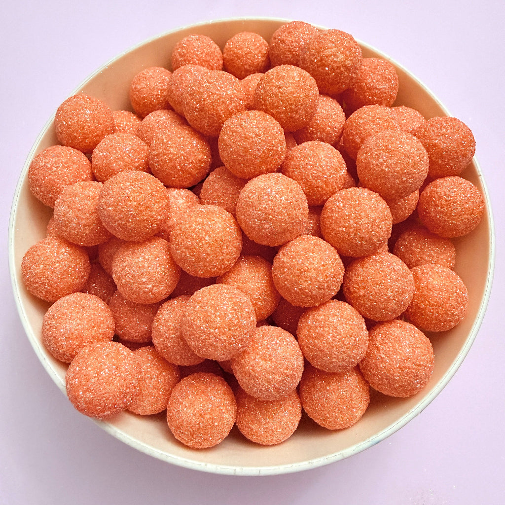 Edible Sprinkles 15mm Glitter Pearls - orange Sprinkle Cakers Paradise